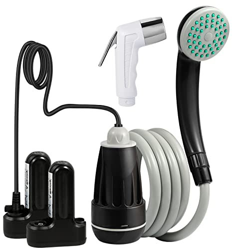 KEDSUM Ducha Portátil Bomba de Ducha Portátil con Batería Recargable Ducha Portátil para Camping, Senderismo Viaje (con Pulverizador Portátil)