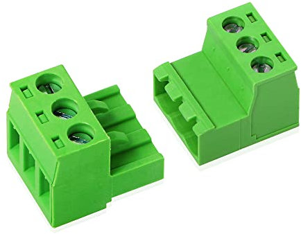GINTOOYUN 5 set connettore Phoenix a 3 pin, 2EDGRK 3 poli 5,08 mm, connettore a vite a blocco, senza saldatura 5,08 mm, inclinazione maschio femmina (stile 5)
