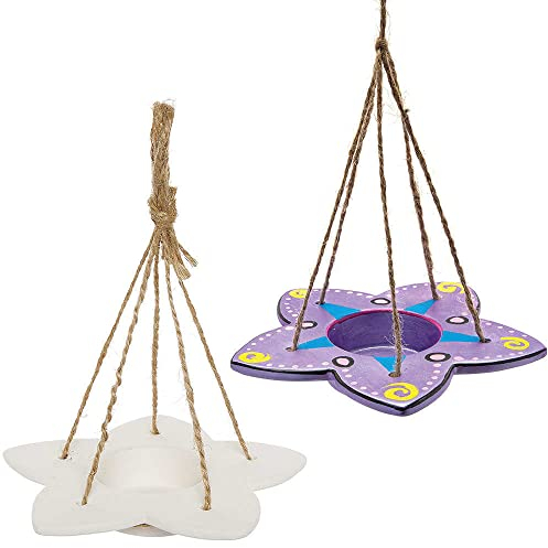 Baker Ross FC819 Butterfly and Bee Ceramic Feeder - Pack of 3, Ceramic Painting for Kids, Crafting Kit for Kids