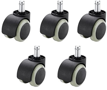 YIDAX Bürostuhlrollen(5er Set) mit 11 mm X 24 mm Universalstange, Drehstuhl Rollen, Ersatz Für Leise Rollende Bürostuhlrollen, Schont Böden