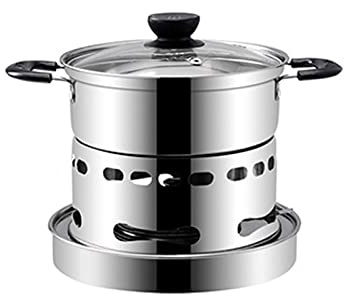 Spirituskocher Für Innenräume Campingkocher Kochen Ohne Strom, Spirituskocher Mit Topf Edelstahl Campingkocher Teelichtkocher Für Innenräume (20cm)