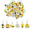 JZK Lot de 30 porte-clés abeilles mignons pour enfants, mini porte-clés en caoutchouc pour fête d'anniversaire d'enfants, cadeaux de fête d'enfants, cadeaux de remerciement