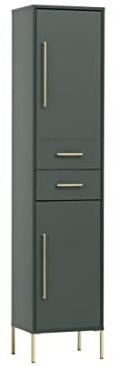 Schildmeyer Kent Hochschrank 702034, waldgrün/Gold, 40,5 x 33,1 x 184,3 cm