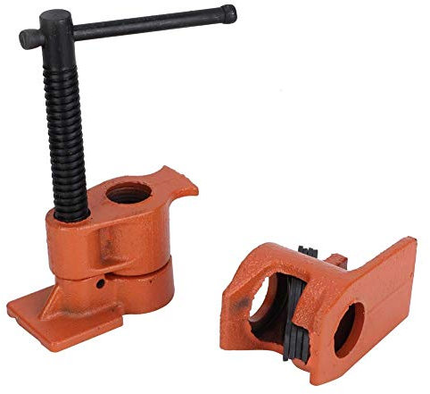 Abrazadera De Tubería De 1/2 Pulgada Para Carpintería, Abrazadera De Tubería De Servicio Pesado Juego De Accesorios De Tornillo De Banco Carpintería Acero Fundido Tubería De Pegado De Madera Abrazader