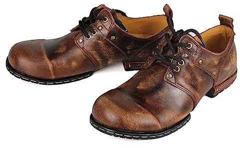 COWSDELLA Vintage Distressed Braun Chukka-Stiefel für Männer Schnürstiefel Motorrad Casual Leder Kleid Stiefelette für Männer Mode 6015-1-C,US10.5,EU44