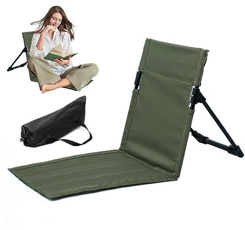 Faltbarer Strandstuhl Klafbare Strand im Rückenlehne 500 g Tragbare Strandmatte mit Rückenlehre Heave DURCH SONNEBATHING LEINLALER BEGREST MIT Carry Bag Beach Accessoires für Feiertage Garden Park