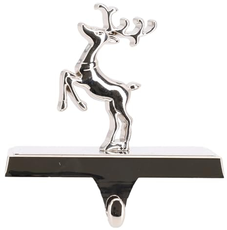 Zoegneer Weihnachtsstrumpfhalter, Edelstahl Weihnachtsstrumpf-Haken, dekorative Weihnachtsstrumpf-Aufhänger (Elch)