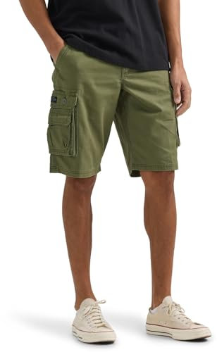 Lee Men's Dungarees New Belted Wyoming Cargo Short, Olive Green, 34