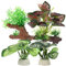 CAPASTEC Plantes en plastique pour aquarium, plantes en soie Betta en soie pour décoration d'aquarium, plantes d'aquarium en soie pour poissons Betta (vert rouge, 4 pièces)