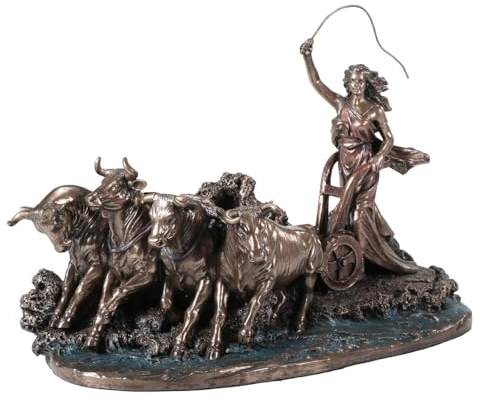 BY SIGRIS Origen Home Decor Nordische Pflanzgöttin Bronze | Figur Göttin grau - 17 x 29 x 13 cm
