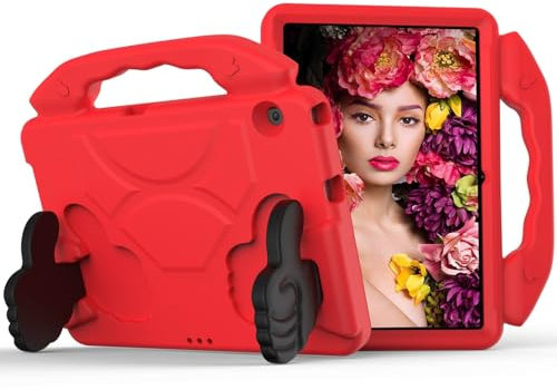 for Huawei MediaPad T3 10 9.6 Kids Case,Lightweight EVA Kid Friendly Shockproof Cute Protective Case,Handle Stand Heavy Duty Tablet Cover.Red