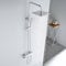 DETBOM Set de Ducha Cuadrado Acero Inox, Grifo Termostático de Ducha Cromado, Con 25 CM Cabezal de Ducha Lluvia y Ducha de Silicona Mano 3 Funciones, Barra Ducha de altura ajustable, Cromada