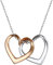 Suplight Collana Donna Argento 925 Cuore Argento e Oro Rosa Collana Donna con Ciondolo 2 Cuori Regalo Ragazza Fidanzata compleanno natale