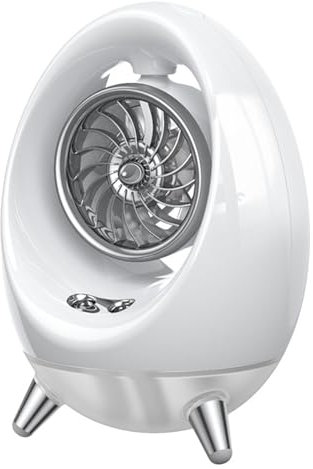 TYYMSMK Ventilador de refrigeración de niebla de hielo, batería de alta capacidad de 2000 mAh, viento de cuatro velocidades, funcionamiento silencioso, luz ambiental de doble color