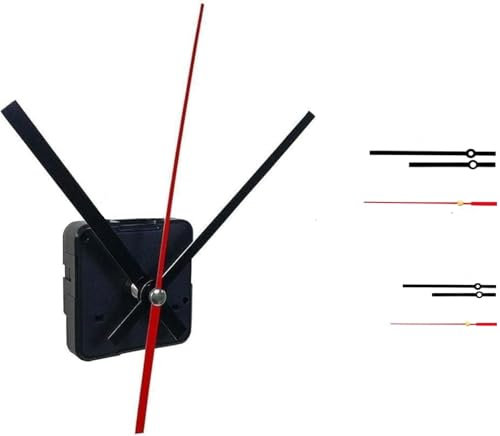 topolenashop Meccanismo Movimento Orologio da Parete al Quarzo con Lancette Nero a punta quadrata accessori di ricambio fai da te + 2 coppie di lancette 8'' 13'' / 1631
