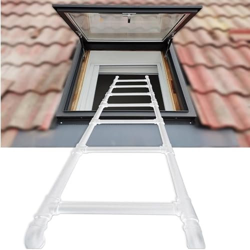 GODFSAHG 4ft 5ft 6ft 7ft 8ft Basement Egres Ladder for Window Well, Wall/Floor Mounted Metal Step Ladders for Loft Climbing Ladders for High Bed Outside Deck Roof Garage(145cm/57in)