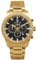LOUIS XVI Mirage 3300 - Ø 43 mm - Herren Uhr - Chronograph - Wasserdicht - Armband Gold - Zifferblatt Schwarz