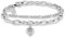 GD GOOD.designs Armband Herz für Damen Silber - Mehrreihiges Charms Armband in Silber |Silbernes verstellbares Herz Charm Armkette (14,5cm - 19,5cm) - Figaro Kette, Panzerkette