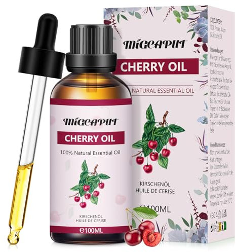 MIGCAPUT Huile Essentielle de Cerise 100ML, Aromathérapie 100% Naturelle pour Diffuseur, Huile Parfumée Cerise de Qualité Premium pour DIY Bougie, Savon, Parfum