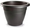 Tradineur - Maceta Redonda Terracota - Fabricado en Plástico - Macetero Apto para Exterior e Interior del hogar - Diámetro: 30 cm - Color Gris Antracita