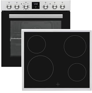 Vestel VG-KHSH78IX1VK0 Einbau-Elektro-Backofen mit 78 L auf 7 Ebenen, Teleksopauszug, 9 Heizarten (Turbo-Heißluft), Glaskeramikkochfeld, Edelstahl