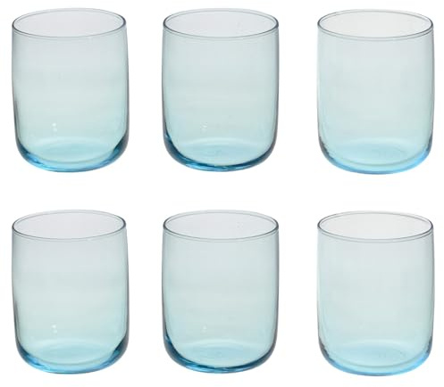 Queensway Home & Dining Modern Coloured Glass Tumblers Set - 280ml or 365ml Drinking Glasses for Water, Juice & Cocktails - Premium Quality Glassware - Ideal for Everyday Use or Entertaining Guests