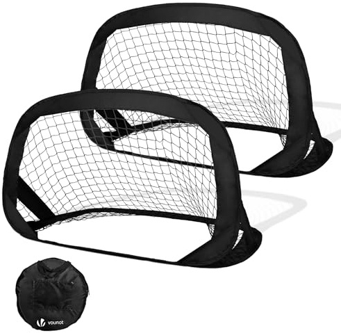 VOUNOT Pop-Up Fußballtor 2er Set 120 x 80 x 80 cm, Kinder Fussballtor mit Tasche, Tragbares Klappbar Fußballtore für Garten, Outdoor & Training