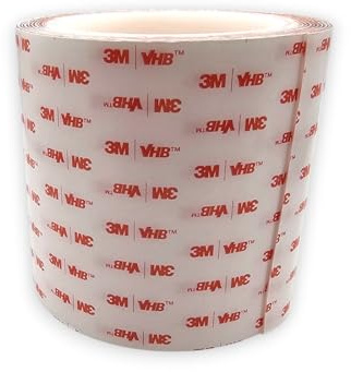 3M 100mm x VHB 4910 Klebeband – Hochtransparent – 1,0mm Dick – Extra Starkes Montageband für Glas & Acryl