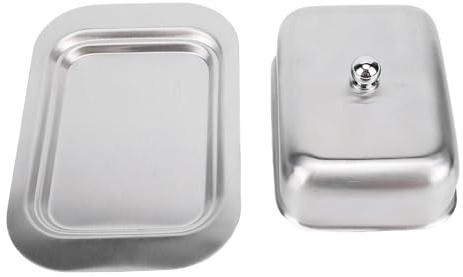 Srliya Stainless Steel Butter Dish With Lid Food Grade Dishwasher Safe Butter Holder Cheese Storage Box for Kitchen