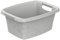 Rotho Flowers Wäschewanne 12l mit 2 Griffen, Kunststoff (PP) BPA-frei, grau/grün, 12l (39,5 x 29,4 x 17,5 cm)