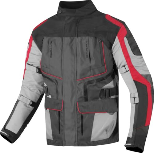 Berik Safari wasserdichte 3in1 Motorrad Textiljacke, schwarz/rot, 50