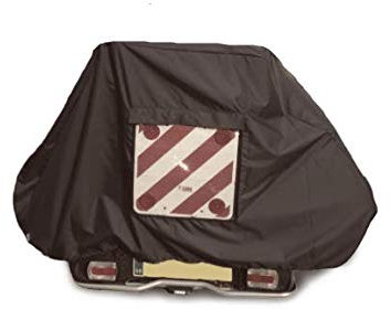 Motor home/Caravan 2 Bike Cover with Webbings for Tow Ball or A - Frame Mounted Style Bike Racks (Grey With Clear Pocket & Hazard Board)