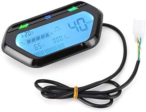 Gaeirt Velocímetro Moto 60V Universal, práctico velocímetro Moto con Pantalla LCD multifunción para Motos eléctricas Adecuado para Motos eléctricas