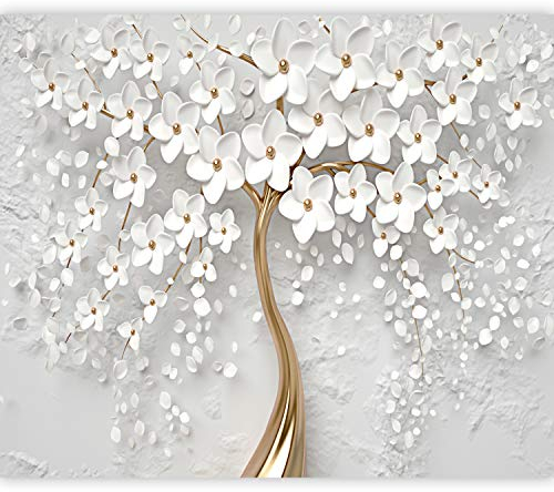 murando Fototapete selbstklebend Blumen Magnolien 392x280cm Foto Tapete Tapetenfolie Möbelfolie Wandverkleidung Wandtapete Motivtapeten Bildtapete Wohnzimmer 3d Effekt Modern Orient weiß b-B-0475-a-a