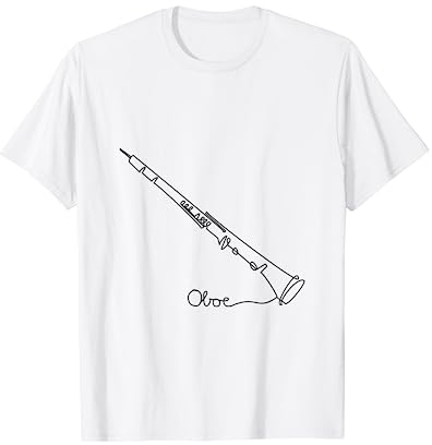 Künstlerlisches Oboist Musiker Design One-Line Oboe T-Shirt