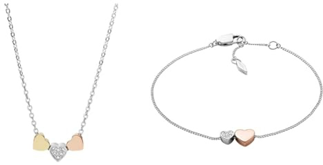 Fossil Collana Donna con Cinturino in Acciaio Inossidabile JF02856998 Bracciale Donna con Cinturino in Acciaio Inossidabile