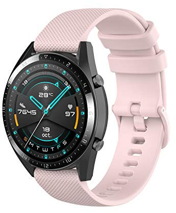 Wownadu Correa Quick Release 22mm Compatible con Garmin Forerunner 255/265, Venu 3, Vivoactive 4, Compatible con Fossil Gen 5/6 44mm Pulsera Deportiva Silicona Repuesto Rosa