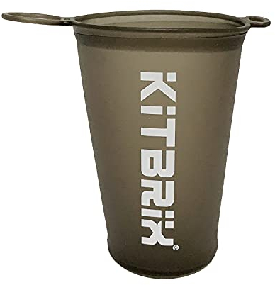 KitBrix Zusammenklappbare, wiederverwendbare Rennbecher, 200ml / 7oz - 2er Set - Ökologischer, tragbarer Reisebecher für Sportveranstaltungen, Marathons und Festivals