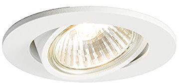 Qazqa - Modern Smart Einbau Spot weiß kippbar inkl. WiFi GU10 - Cisco Dimmer I Dimmbar I Wohnzimmer I Schlafzimmer - Aluminium Rund - LED geeignet GU10