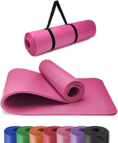 RAXTER Yoga Mat 10mm Thick, Classic Pro Non-Slip Yoga Mat- NBR for Home and Gym Workout Eco-Friendly for Men and Women’s Fitness, Pilates and Gymnastics, Planks & Floor Exercise