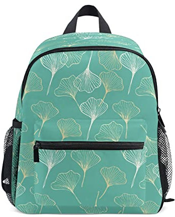 Rucksack, handbemalt, Motiv: Ginkgo-Blätter, für Kinder, Jungen, Mädchen, niedlich, mit Brustgurt