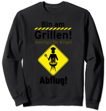 Bin am Grillen Men Funny BBQ Grill Sweatshirt