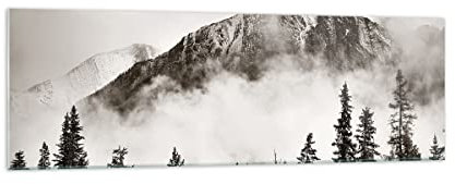 Bilder auf Glas 160x50cm Wandbild Glasdruck Schwarz-Weiß Landschaften 4936