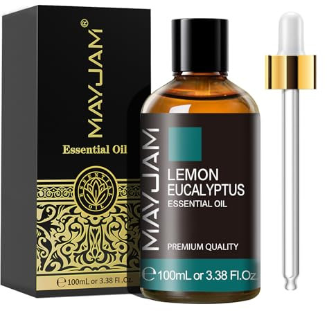MAYJAM Aceite Esencial de Eucalipto Limón 100ML, Aceite de Eucalipto Limón para Difusor, Humidificador, Bricolaje, Hogar, Accesorios