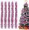 Aurasky Guirnalda Navidad Rosa 10m - Espumillón Árbol Metálico Brillante - Oropel Decoración