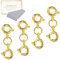 925 Sterling Silver Gold Clasps, ALEXCRAFT 4Pcs 14K Gold Plated Spring Double Clasps Connector for Necklaces Bracelet Extension Gold Clasps for Jewellry Crafts Making