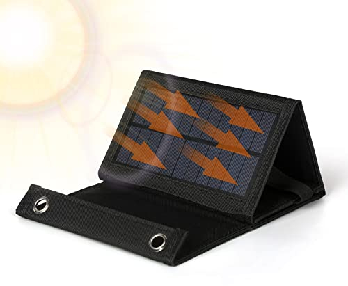 Jadeshay Cargador Solar Portátil,20W Panel Solar con USB Puertos Carga Rápida Panel Solar Plegable para Camping Teléfono Móvil Portátil