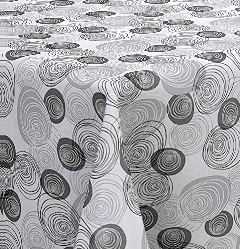 Wachstuch Wachstischdecke Tischdecke, Black and White Series mit Paspelband Florenz Eckig 110 x 140 cm, Abwaschbar