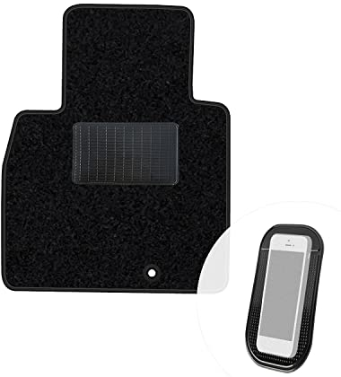 moto-MOLTICO Fahrer Fußmatte Auto Velours Fahrerseite Autoteppiche Schwarz Fahrermatte 1-teilig passend für Nissan Micra 2010-2016