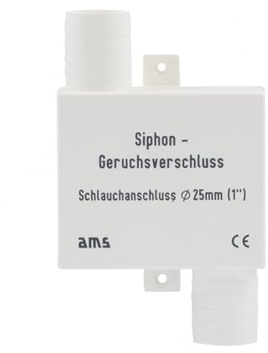 Aulich24 Geruchsverschluss Siphon für Schlauchanschluss 19 oder 25 mm Variationen (Anschlussdurchmesser : 19mm)